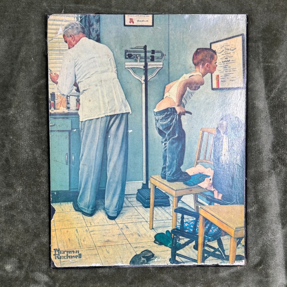Vintage Norman Rockwell Before the Shot Wood Plaque Saturday Evening Post Art